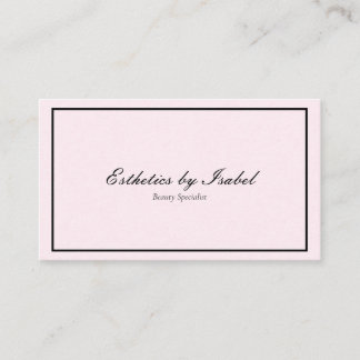 Elegant Simple Pink Esthetician Business Card