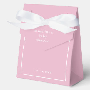 Elegant Simple Pink Girls Baby Shower Favor Boxes
