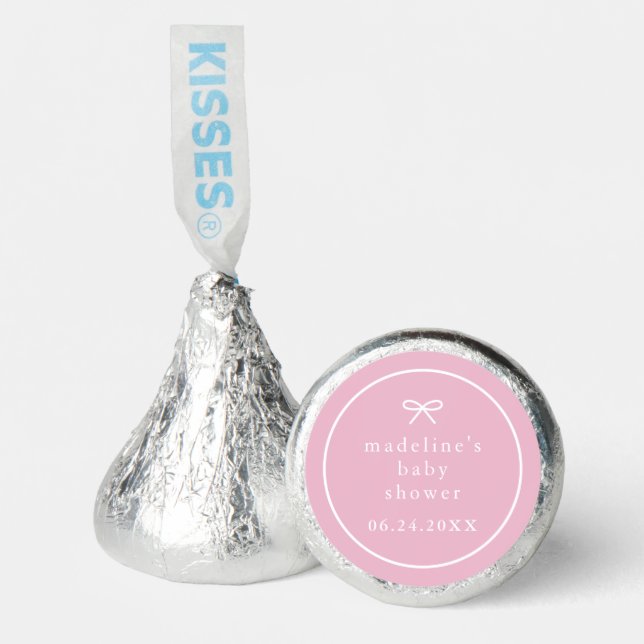 Elegant Simple Pink Girls Baby Shower Hershey®'s Kisses® (Front)