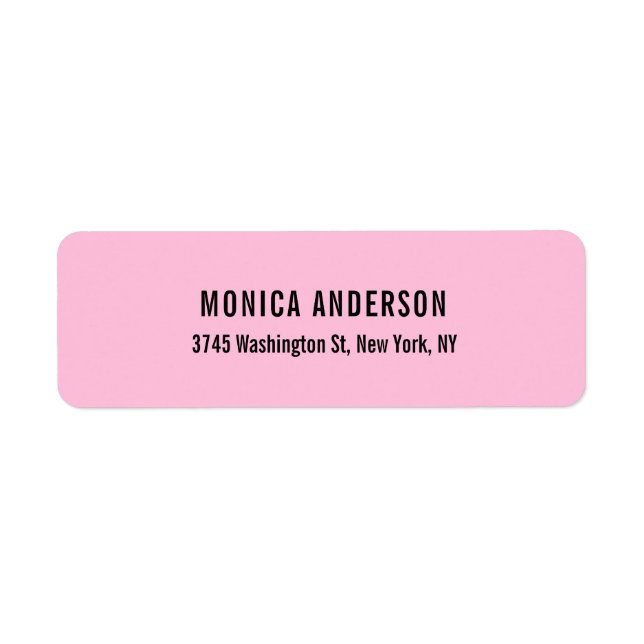 Elegant Simple Pink Unique Original Professional Label (Front)
