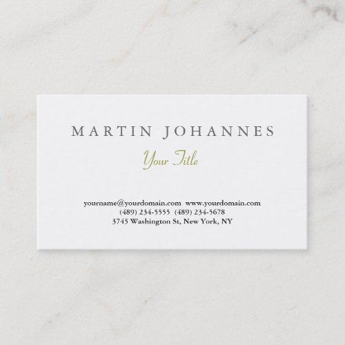 Elegant Simple Plain Artistic Business Card