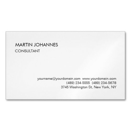 Elegant Simple Plain Black White Business Card