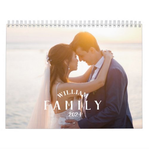 Elegant Simple Playful Script Family Photos  Calendar