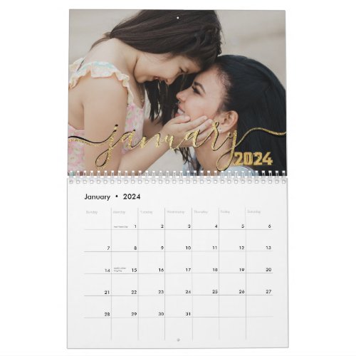 Elegant Simple Playful Script Family Photos  Calendar
