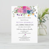 Elegant Simple Pretty Floral Baby Shower Invitation (Standing Front)