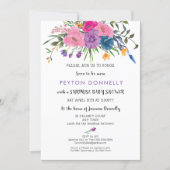 Elegant Simple Pretty Floral Baby Shower Invitation (Front)
