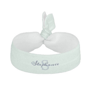 Elegant Simple Pretty Pastel Green Monogrammed Elastic Hair Tie