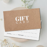 Elegant Simple Printed Kraft Beauty<br><div class="desc">Elegant customizable gift certificate card design for beauty or fashion related professionals. Simple chic design with PRINTED kraft paper background.</div>