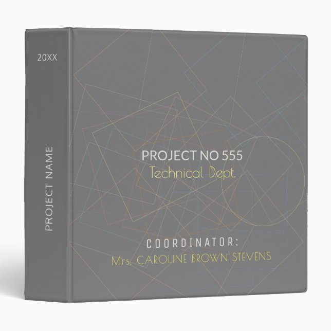 Elegant simple professional office organizer 3 ring binder (Front/Spine)