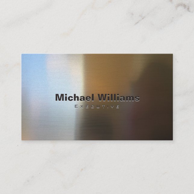 Elegant simple professional profession metal business card (Front)