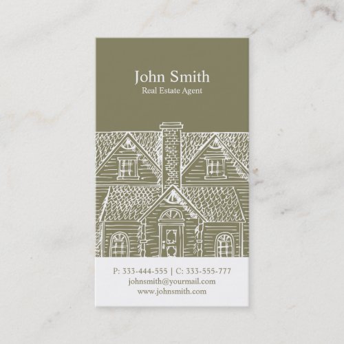 Elegant simple professional real estate agent business card