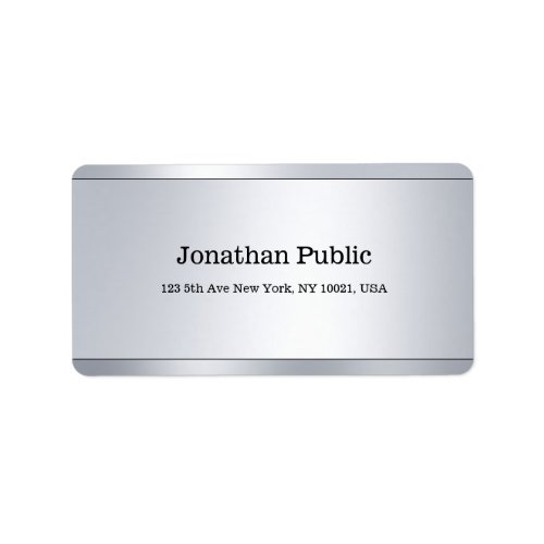 Elegant Simple Professional Silver Template Modern Label