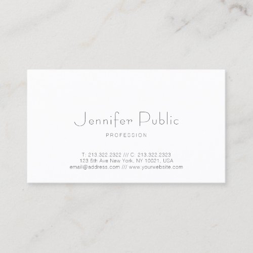 Elegant Simple Professional Trendy Modern Template Business Card