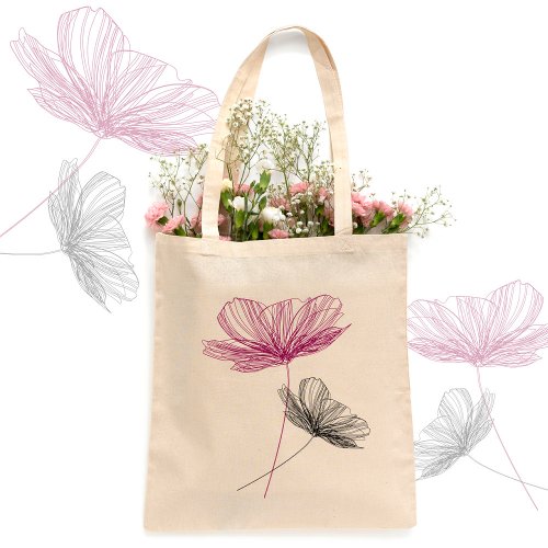Elegant Simple Purple Flower Cute Boho Girly Artsy Tote Bag