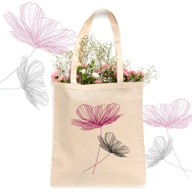 Elegant Simple Purple Flower Cute Boho Girly Artsy Tote Bag (Creator Uploaded)