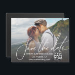 elegant simple qr code photo save the date magnet<br><div class="desc">elegant simple qr code couple photo save the date magnet</div>