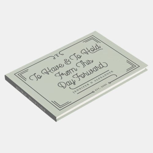 Elegant Simple Quote  Eucalyptus Green Wedding Guest Book