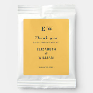 Elegant Simple Ray Flower with Monogram Wedding Hot Chocolate Drink Mix