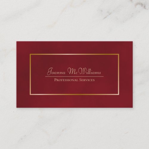 Elegant Simple Red  Gold Professional Business Card