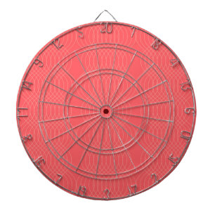 Elegant, simple, red, modern wavy lines dart board