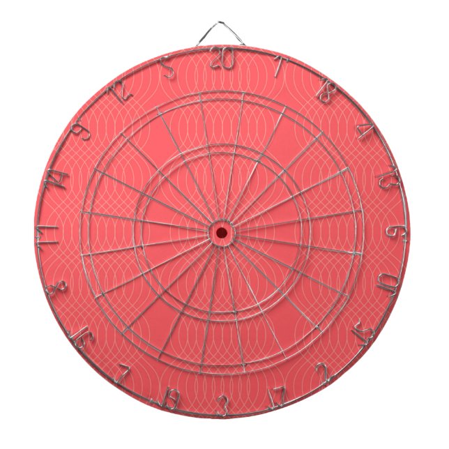 Elegant, simple, red, modern wavy lines dart board (Front)