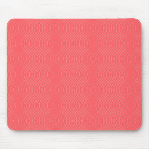 Elegant, simple, red, modern wavy lines mouse pad