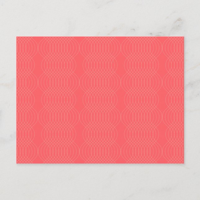 Elegant, simple, red, modern wavy lines postcard (Front)