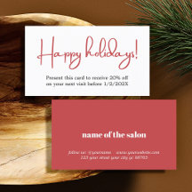 Elegant Simple Red White Bold Holiday Coupon