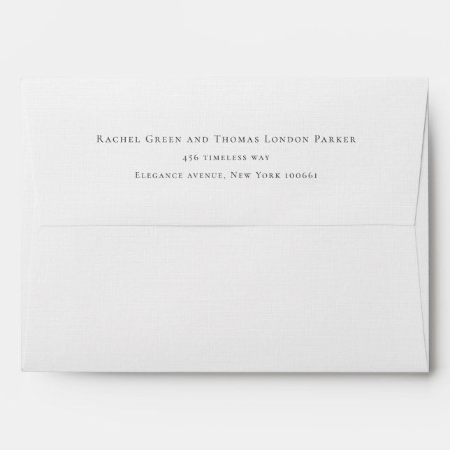 Elegant Simple Return Address Wedding Envelope (Back (Top Flap))