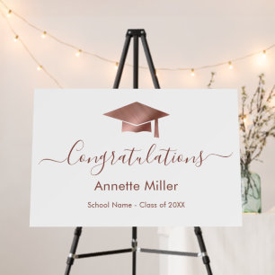Elegant Simple Rose Gold Graduation Party Sign