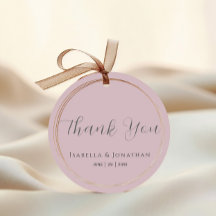 Elegant Simple Rose Pink Wedding Thank You