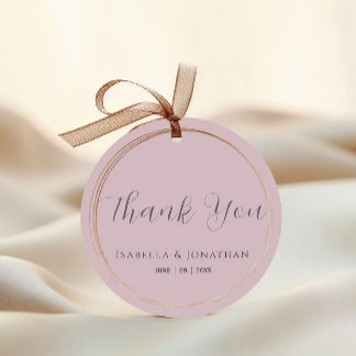 Elegant Simple Rose Pink Wedding Thank You Favor Tags