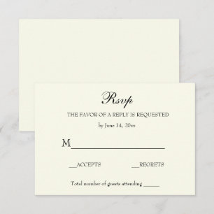 Elegant Simple RSVP Ivory Card