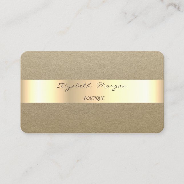 Elegant  Simple,Rustic,Kraft Stripe Business Card (Front)
