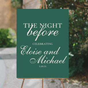 Elegant Simple Sage Green Rehearsal Dinner Welcome Foam Board