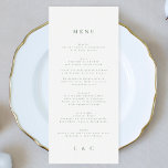 Elegant Simple Sage Green White Monogram Menu<br><div class="desc">slim menu to match the collection
*if you would like more paper options this design can be transferred to a slim program
*or for more help contact me</div>