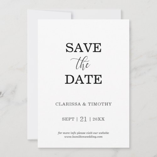 Elegant Simple Save the Date Announcement 