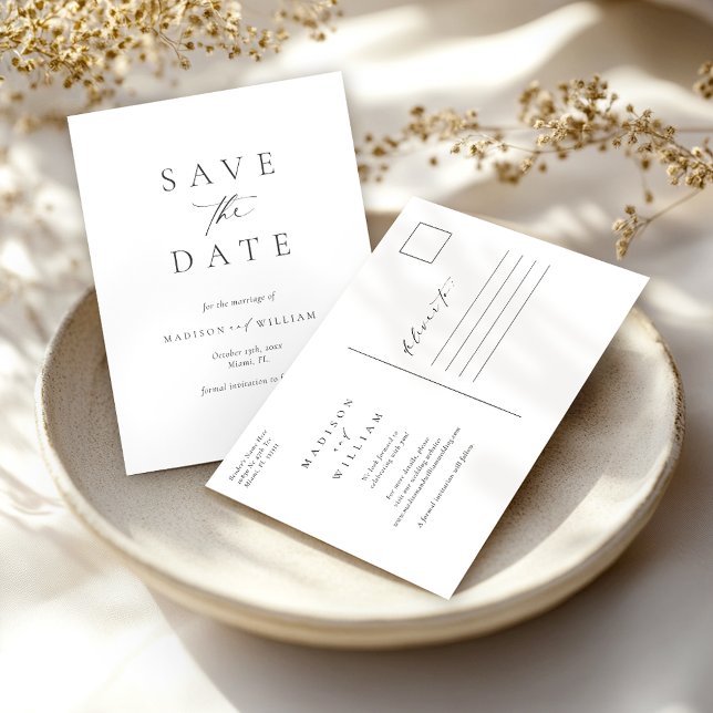 Elegant Simple Save The Date Postcard (Creator Uploaded)
