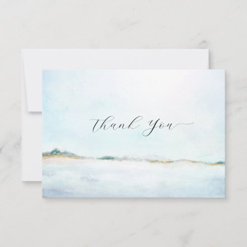 Elegant Simple Script Beach Painted Thank You