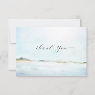 Elegant Simple Script Beach Painted Thank You Card
