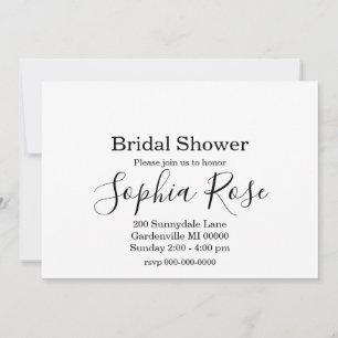 Elegant Simple script bridal shower Invitation