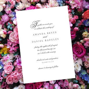 Elegant Simple Script Calligraphy Wedding Invitation