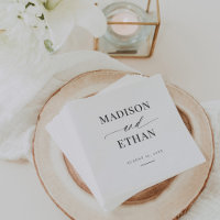 Elegant Simple Script Calligraphy Wedding Napkins