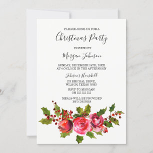 Elegant Simple Script Christmas Party Invite