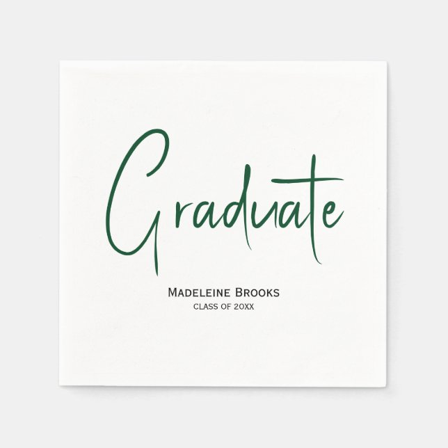 Elegant Simple Script Custom Graduation Napkins (Front)