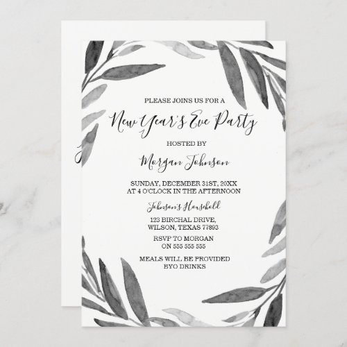 Elegant Simple Script New Years Eve Party Invite