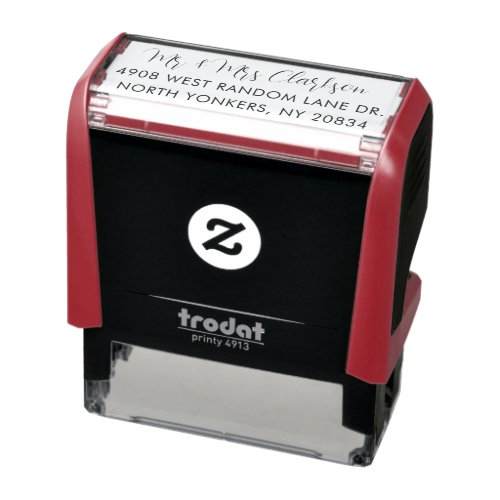 Elegant Simple Script Personalized Return Address Self_inking Stamp