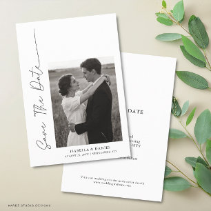 Elegant Simple Script Photo Wedding Save The Date