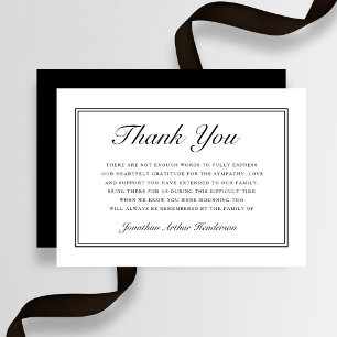 Elegant Simple Script Sympathy Funeral Thank You Card