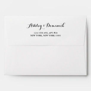 Elegant Simple Script Wedding Return Address Enve Envelope